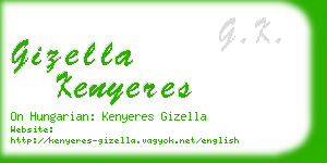 gizella kenyeres business card